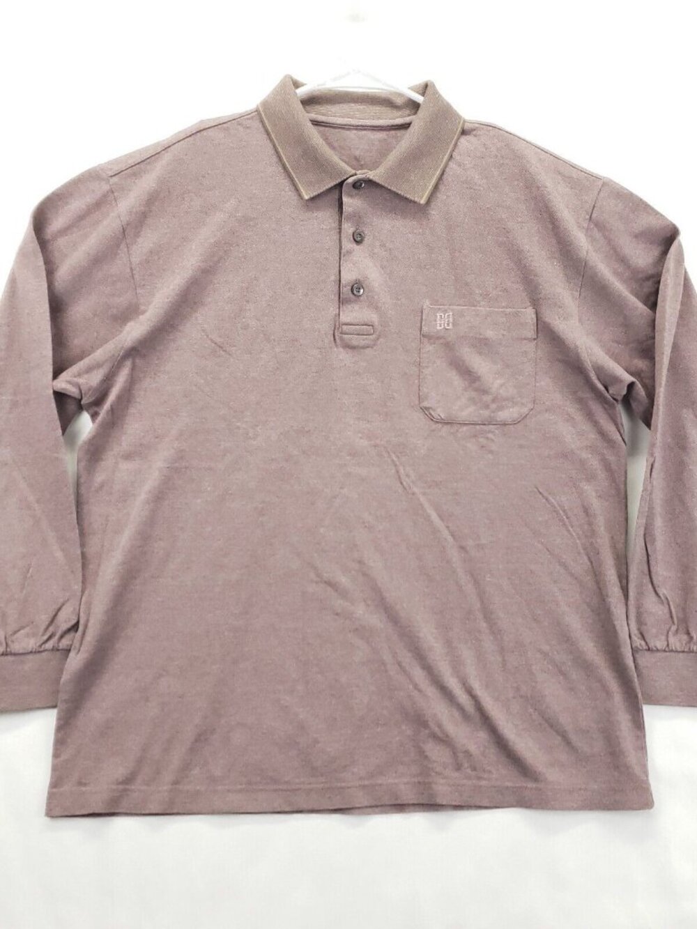 Daks London Polo Shirt Mens Large Peach Long Sleeve Golf Performance Pullover